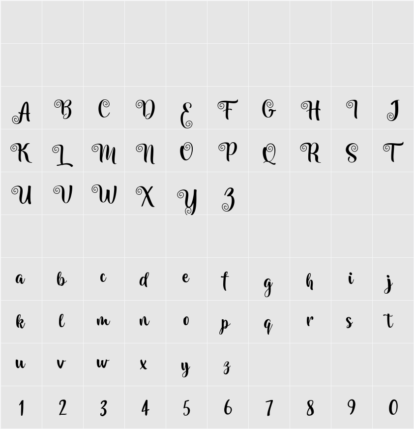 Amilya 字符映射表