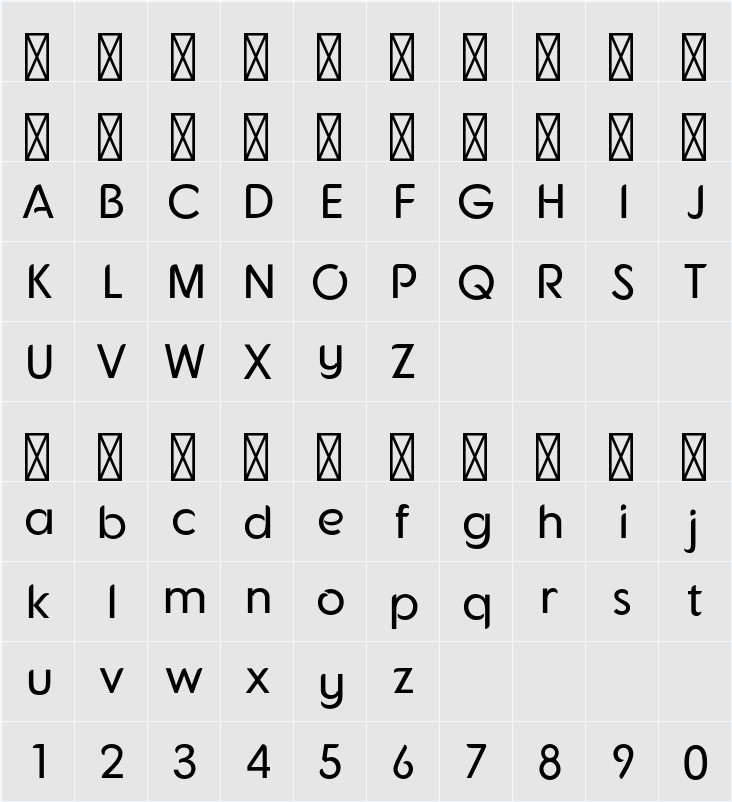 Fonarto Light 字符映射表