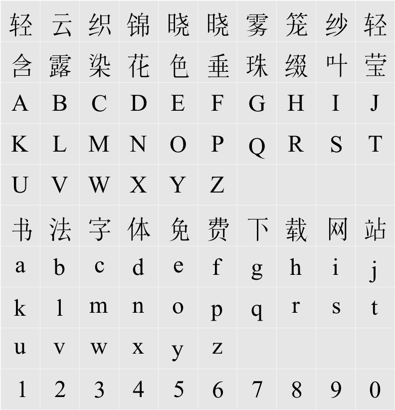 Nom Na Tong 字符映射表