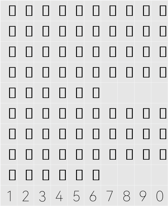 HarmonyOS Sans Naskh Arabic UI Thin 字符映射表