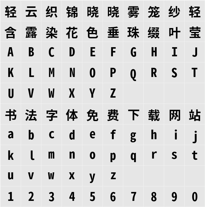 Noto Sans Mono CJK JP 字符映射表