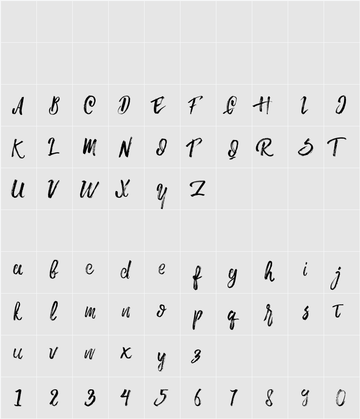 Rowo Typeface 字符映射表