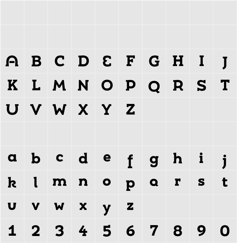 Umba Slab Alt Bold 字符映射表