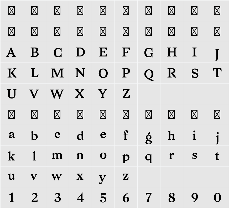 Bagnard 字符映射表