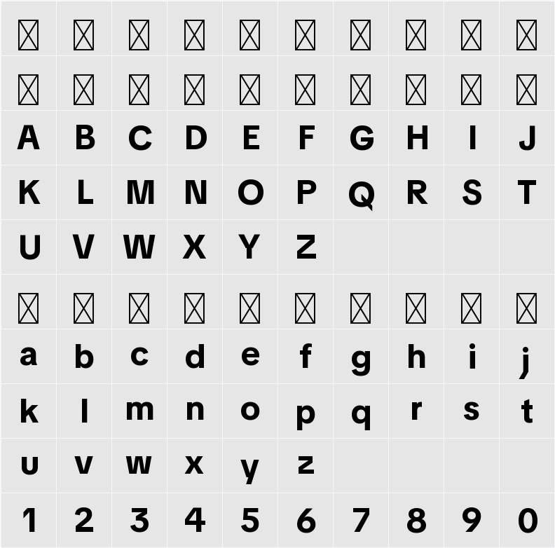 TikTok Sans Display 字符映射表