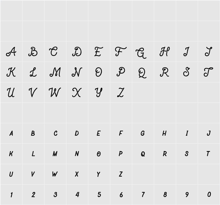 Nocturne Rough 字符映射表