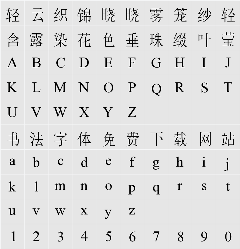 Nom Na Tong 字符映射表