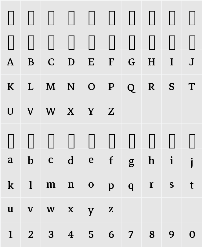 Markazi Text 字符映射表