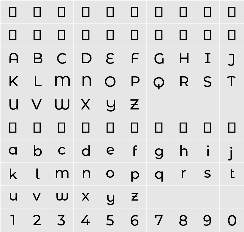 Montserrat Alternates Medium 字符映射表