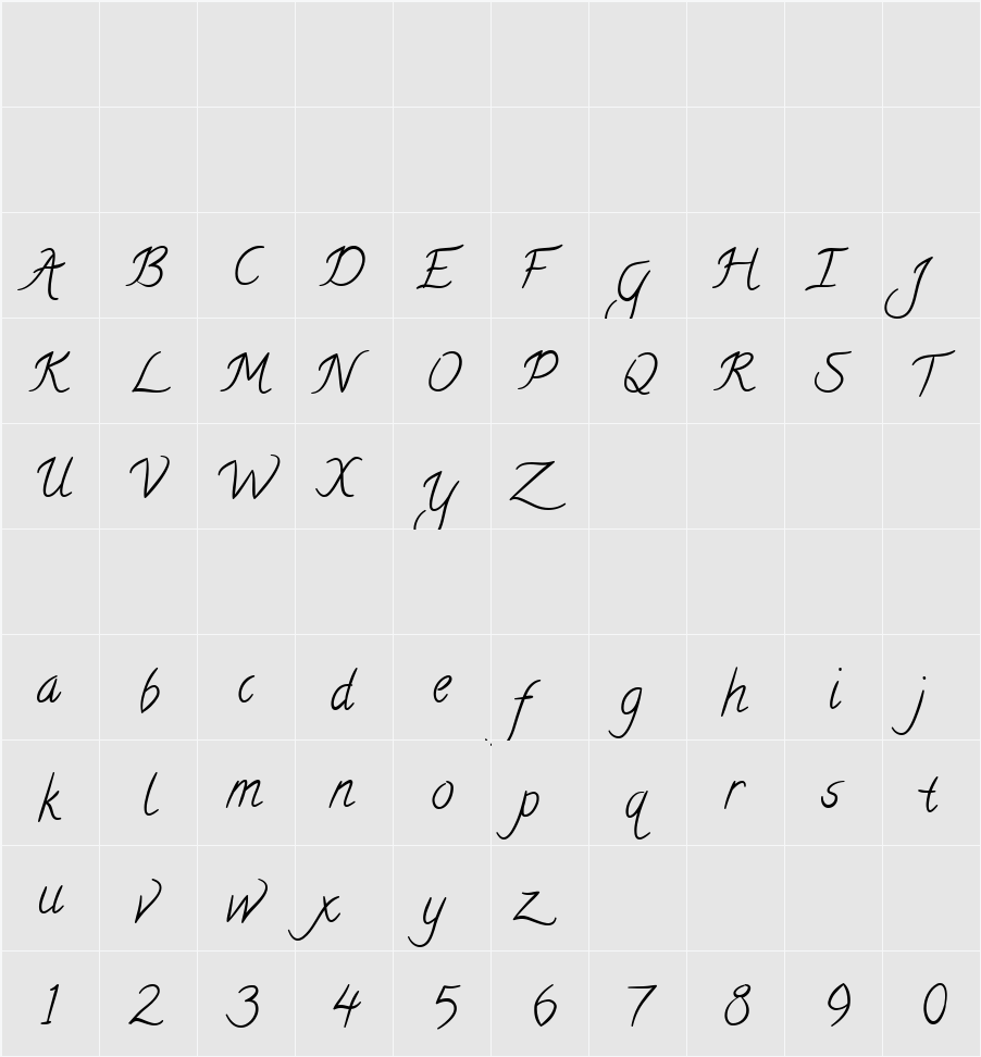 Calligraffitti 字符映射表