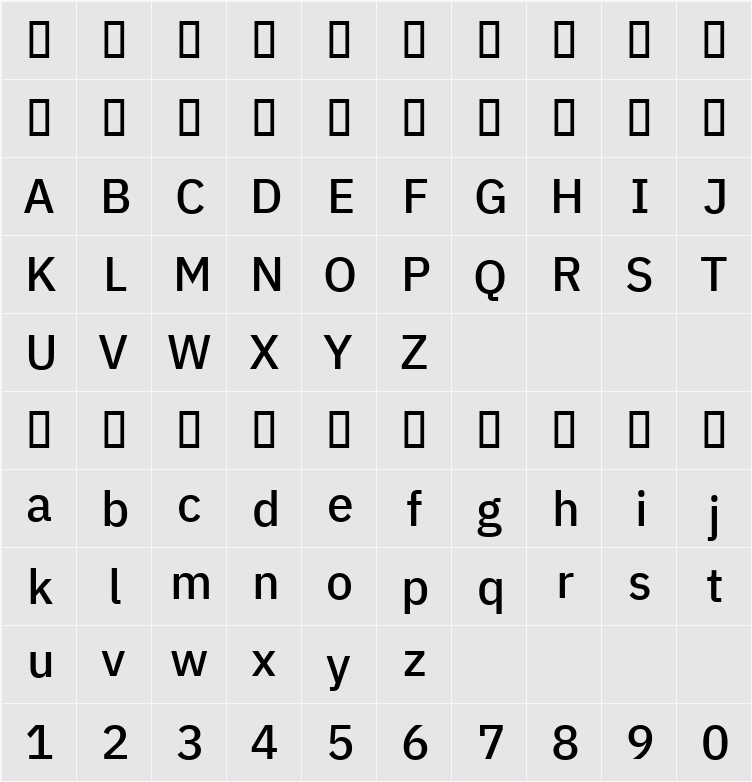 IBM Plex Sans Devanagari Medium 字符映射表