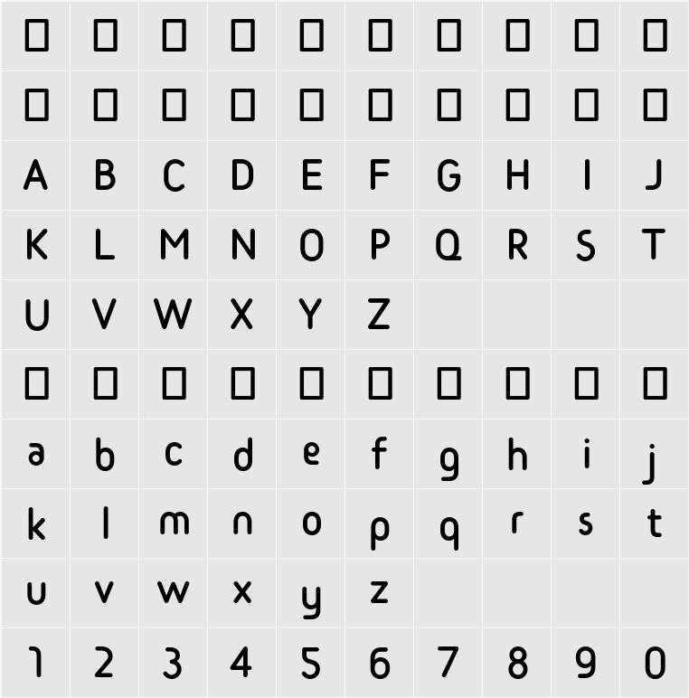 Sary Soft SemiBold 字符映射表