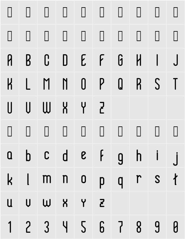 HolySans 字符映射表