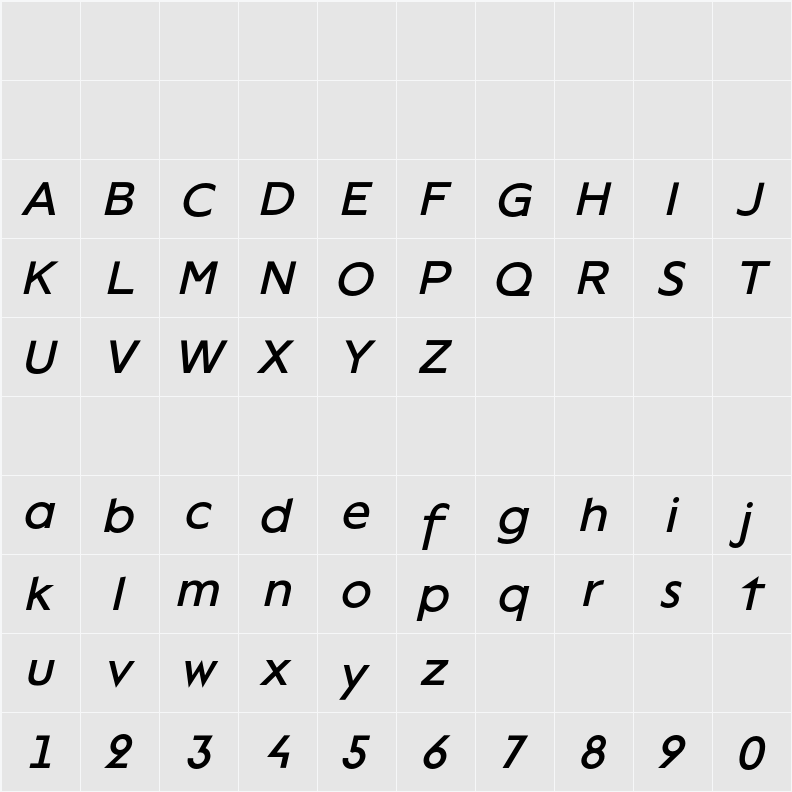 Lack 字符映射表