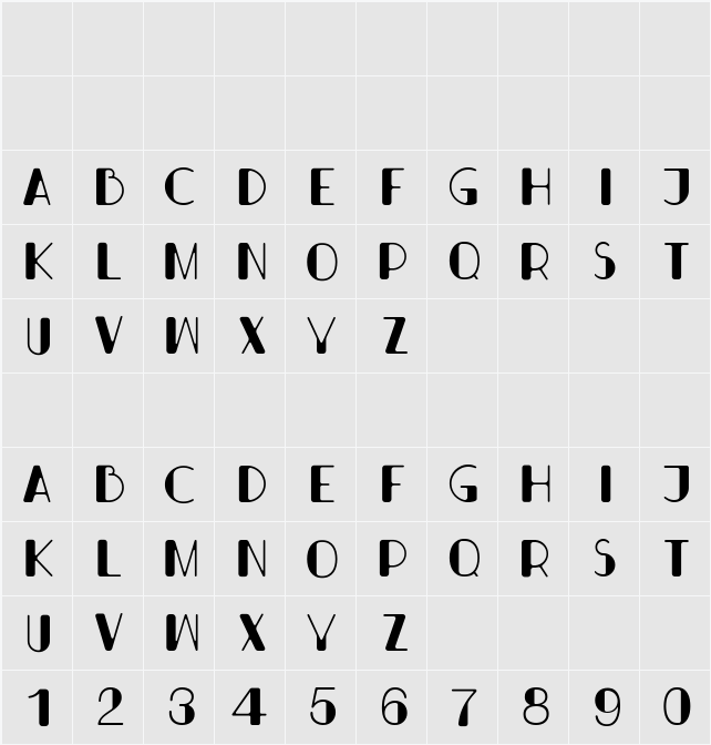 Bondi Regular 字符映射表