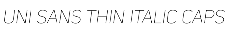 Uni Sans Thin Italic CAPS