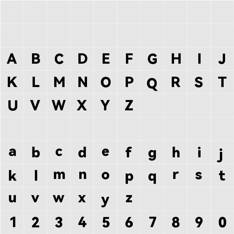 HarmonyOS Sans Black 字符映射表