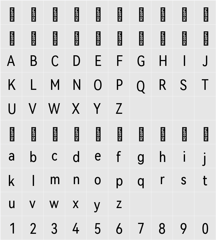 HarmonyOS Sans Condensed 字符映射表