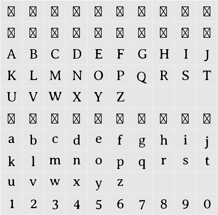 Averia Serif Libre Light 字符映射表