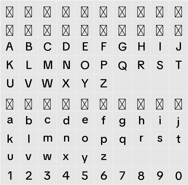 TikTok Sans Display Dark Medium 字符映射表