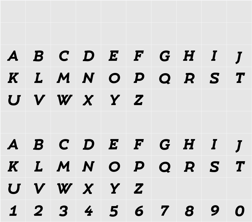 Umba Slab Caps 字符映射表