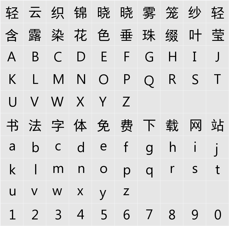 Noto Sans SC 字符映射表