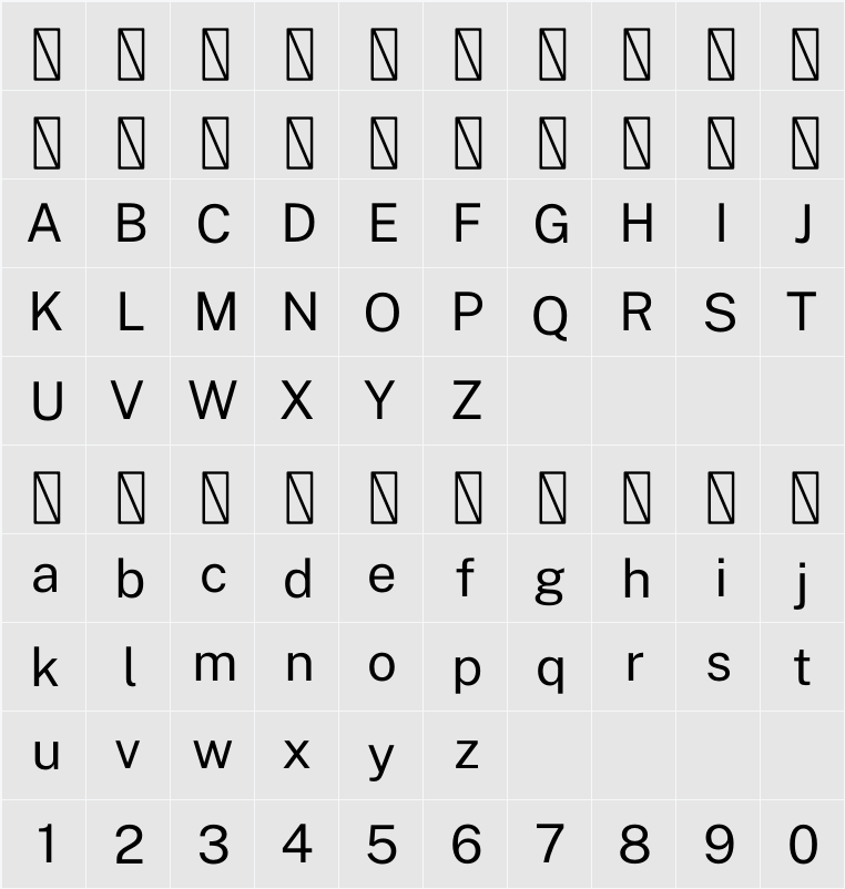 Public Sans 字符映射表