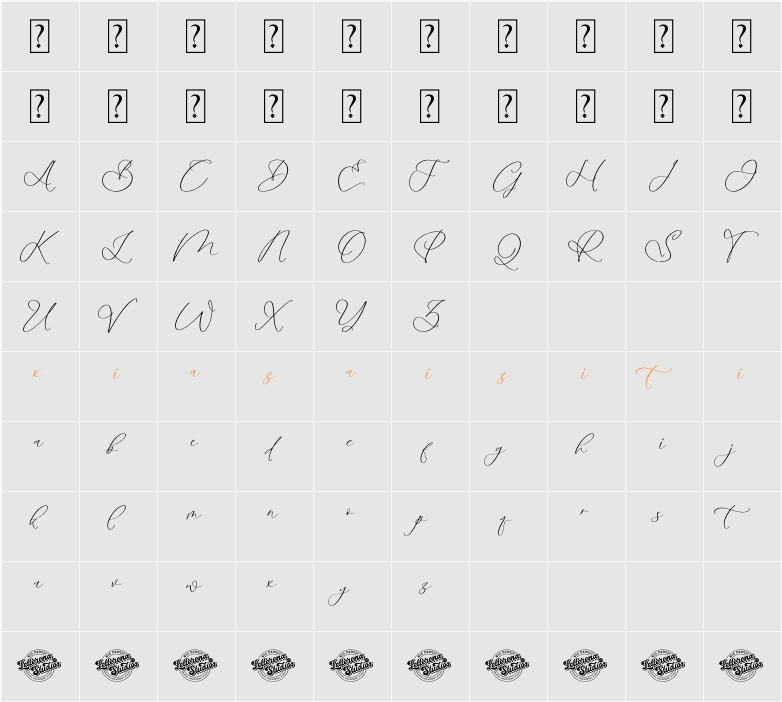 Bernyota Fallysha DEMO VERSION 字符映射表