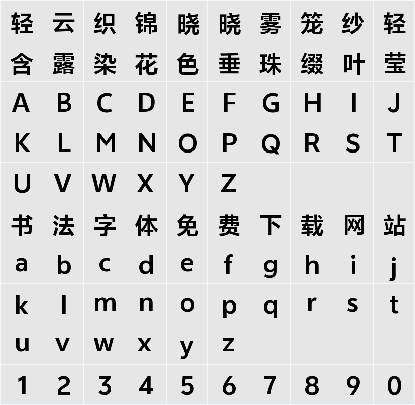 vivo Sans Bold 字符映射表