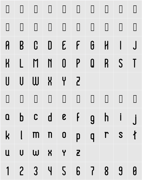 HolySans-Bold 字符映射表