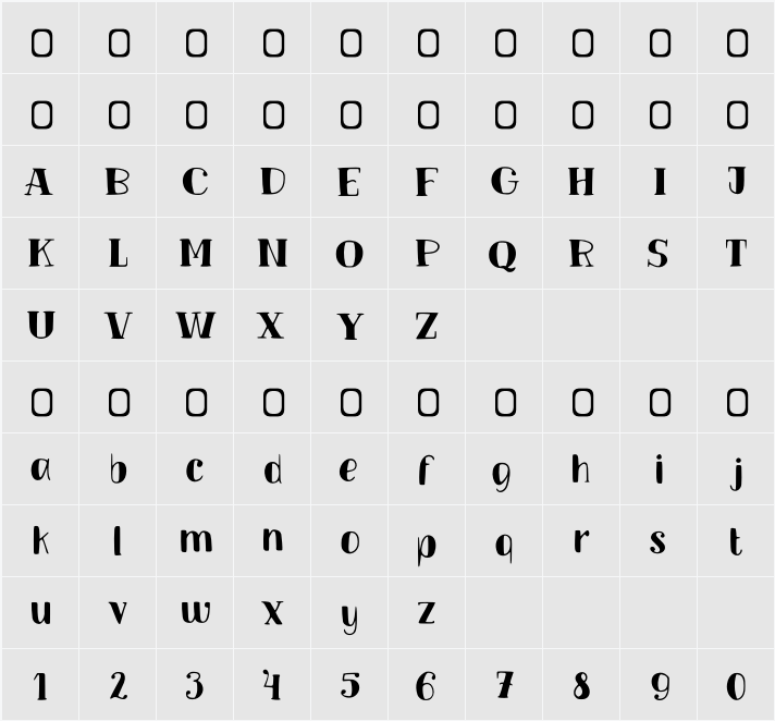 TM Vinograd Filled 字符映射表