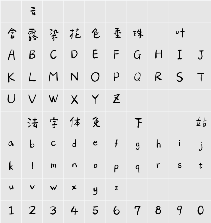 StarPanda Kids (Beta2.0) 字符映射表