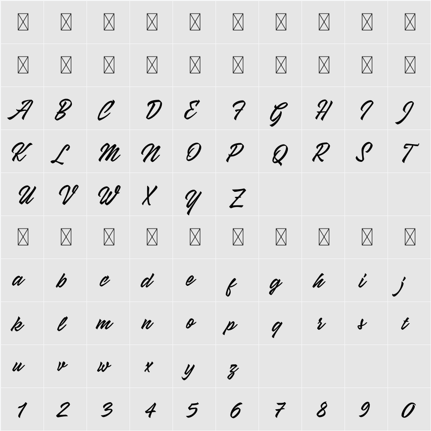 Good Hood 字符映射表