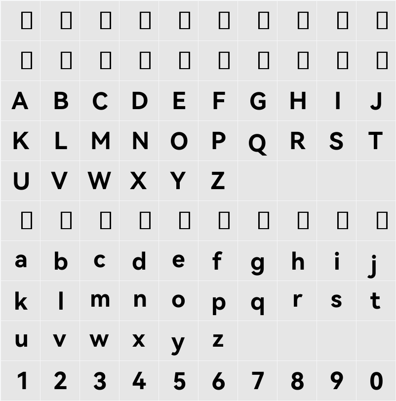 HarmonyOS Sans 字符映射表