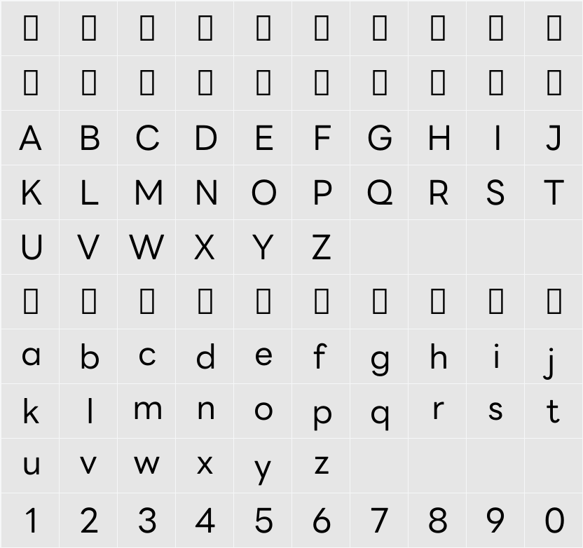 LINE Seed Sans 字符映射表