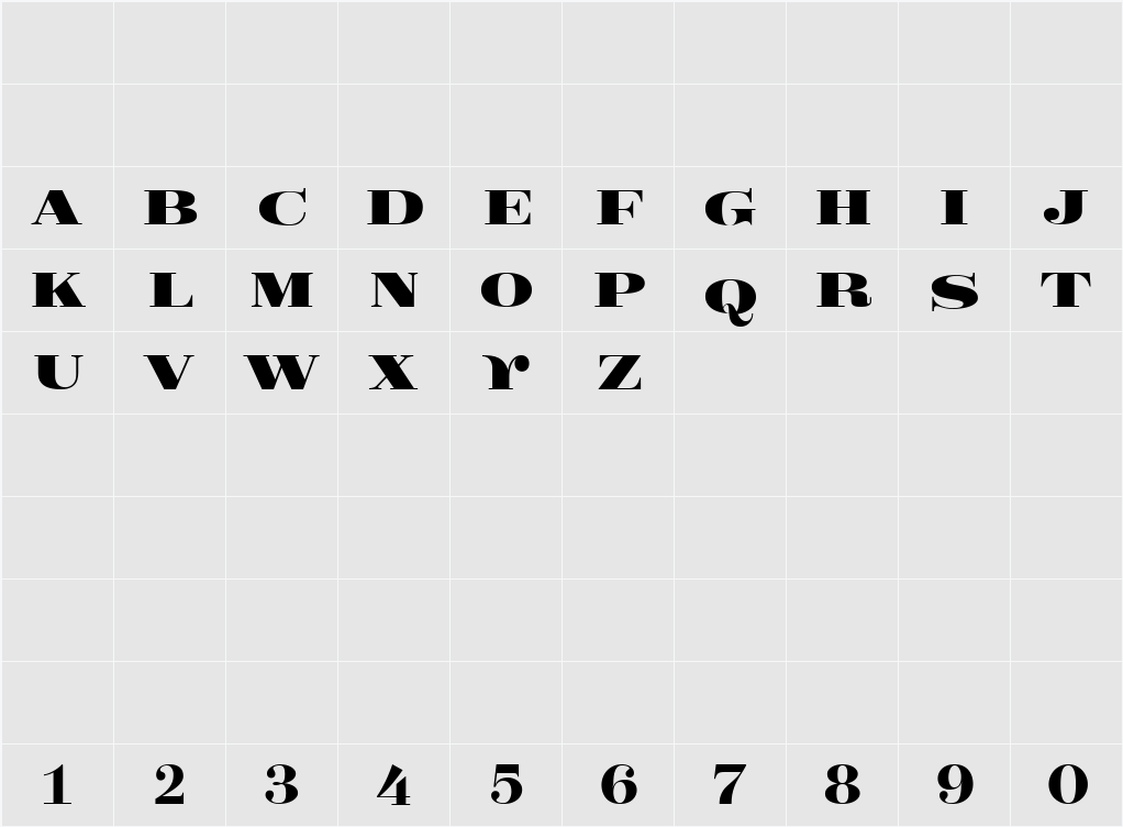 GFS Didot Display 字符映射表