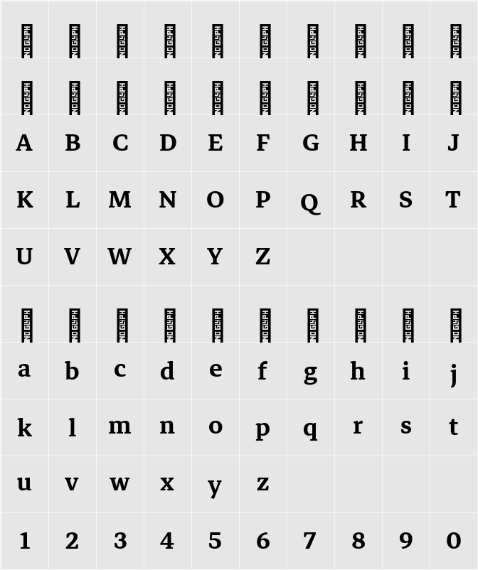 Markazi Text SemiBold 字符映射表