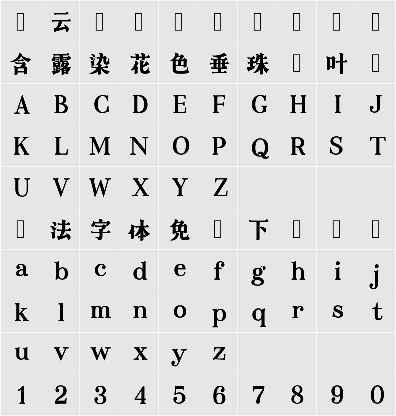 あおさぎ R 字符映射表