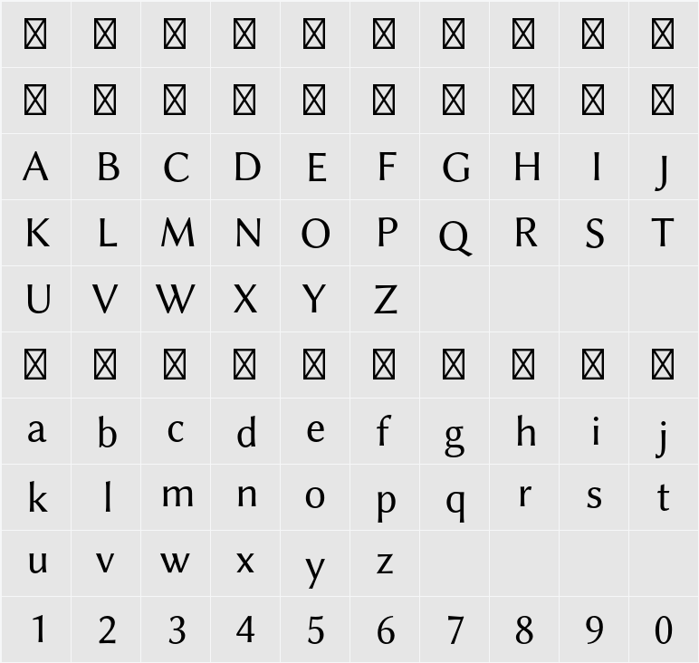 Libertinus Sans 字符映射表