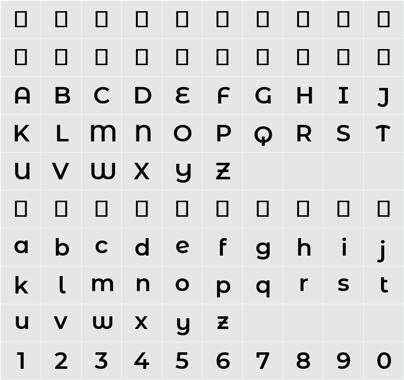 Montserrat Alternates SemiBold 字符映射表