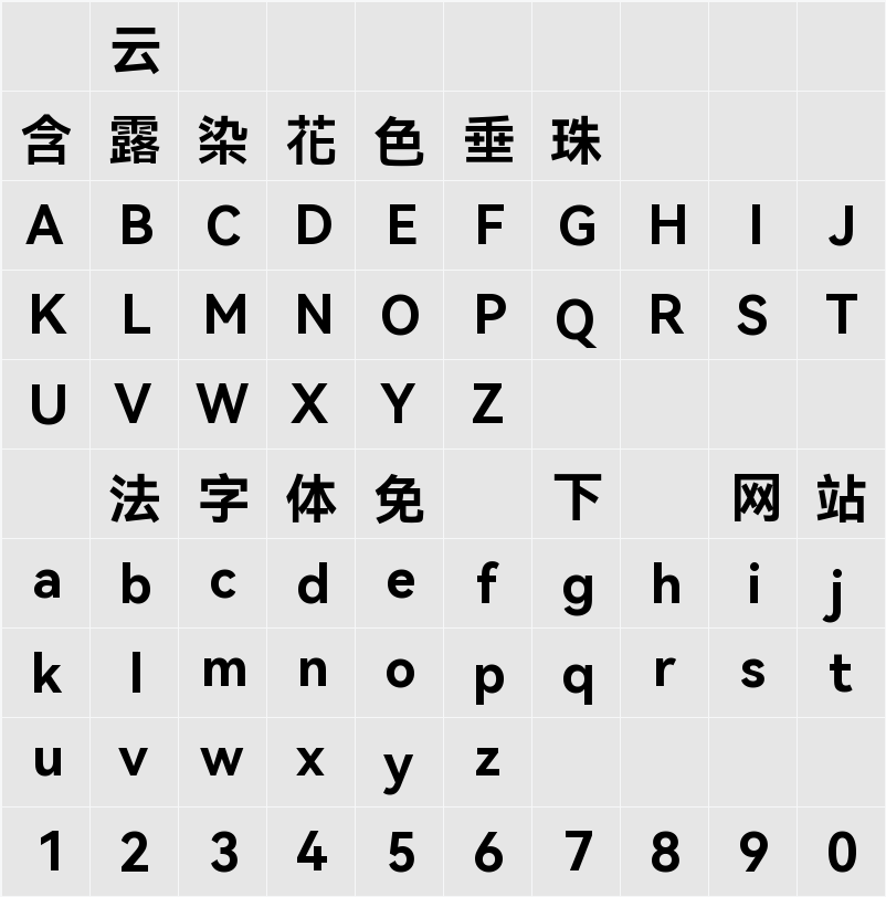 HarmonyOS Sans TC 字符映射表