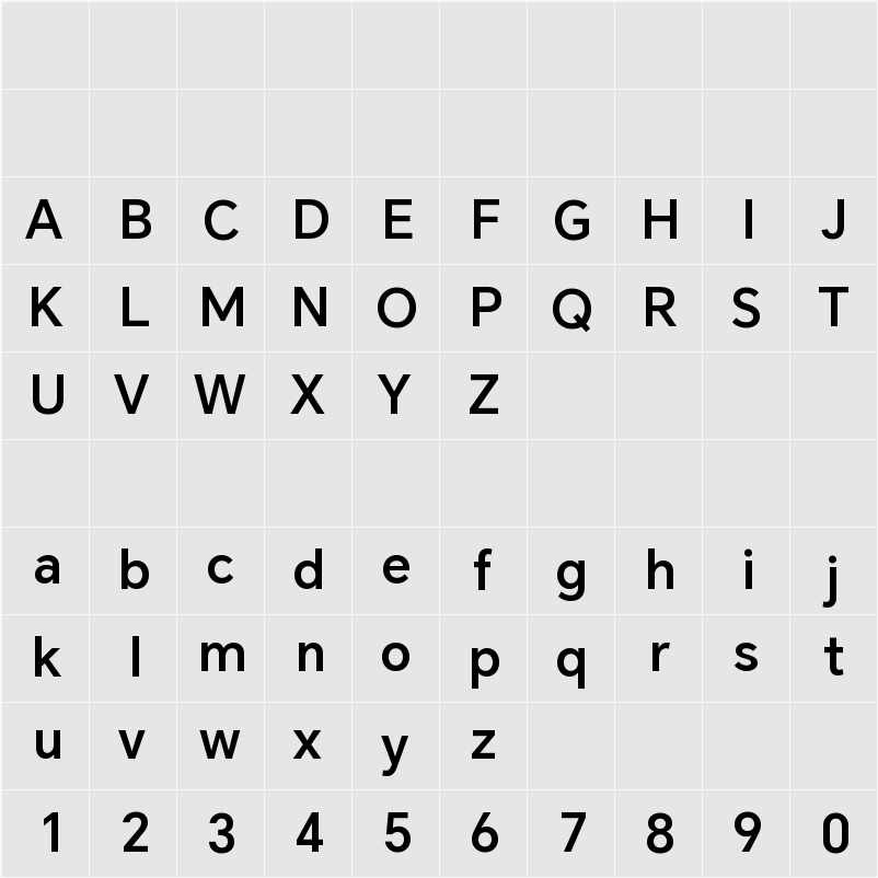 HONOR Sans DemiBold 字符映射表