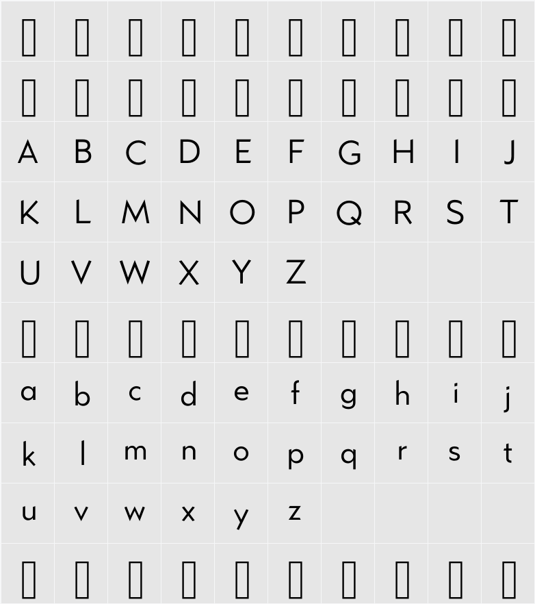 Kano regular 字符映射表