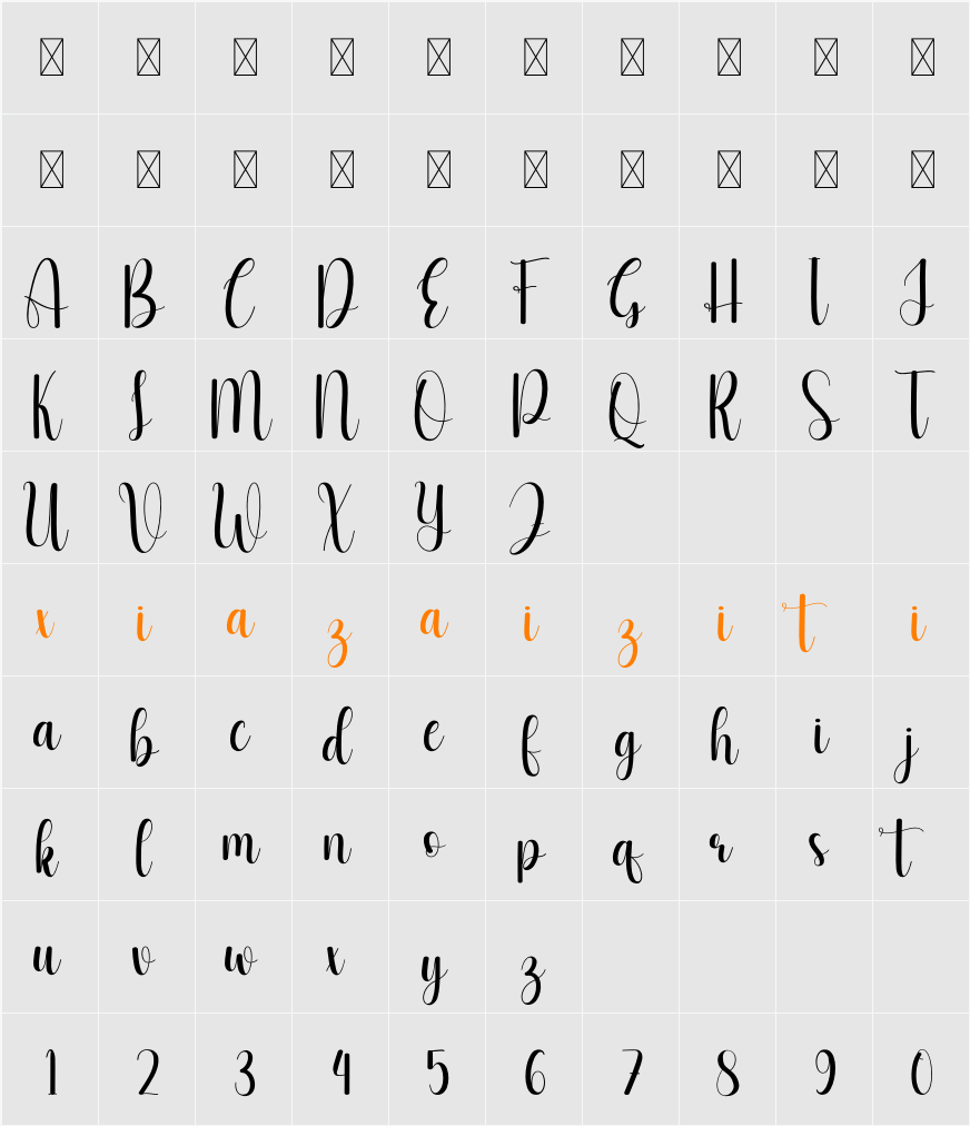 Anymore 字符映射表