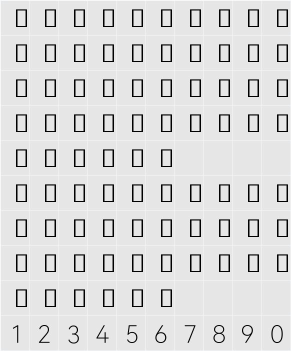 HarmonyOS Sans Naskh Arabic UltraLight 字符映射表