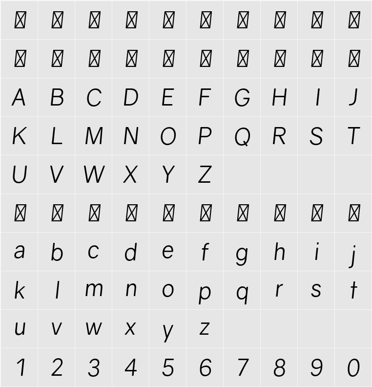 Gravity Book 字符映射表