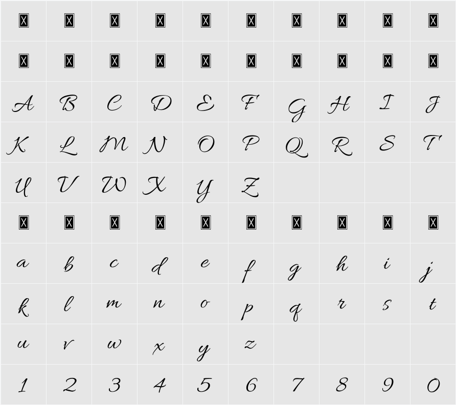 Allura 字符映射表