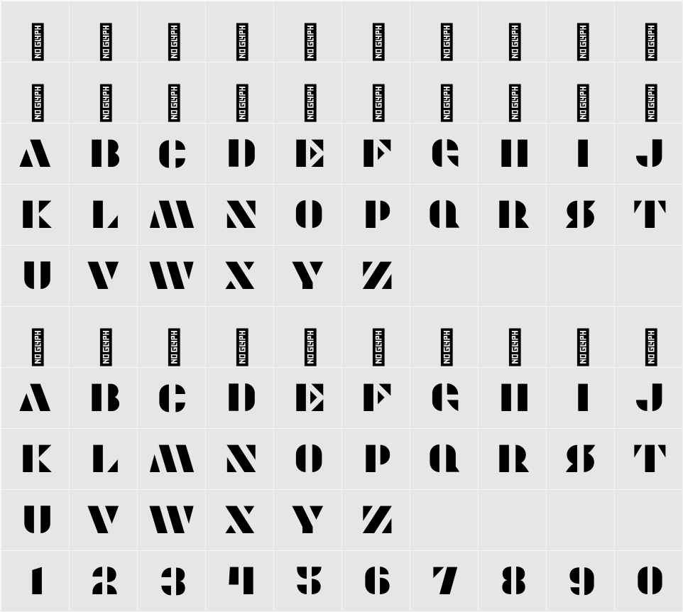 Modernia 字符映射表