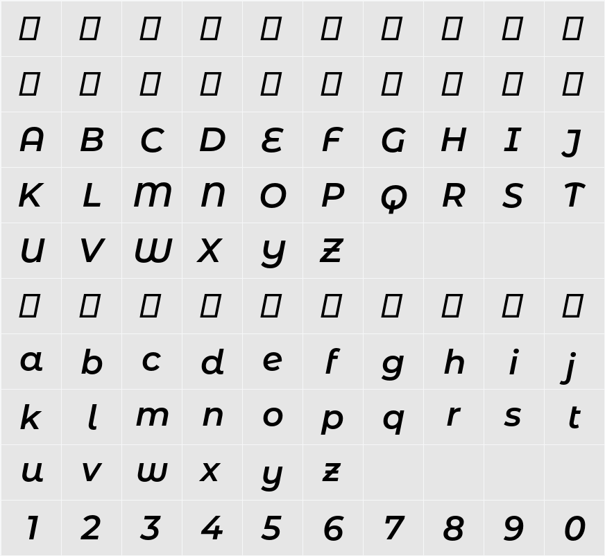 Montserrat Alternates SemiBold 字符映射表