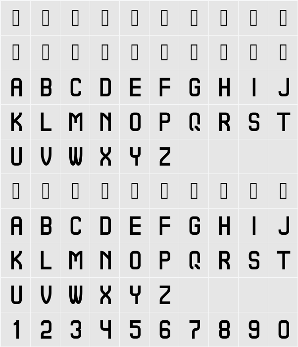 Aznauri Square 字符映射表